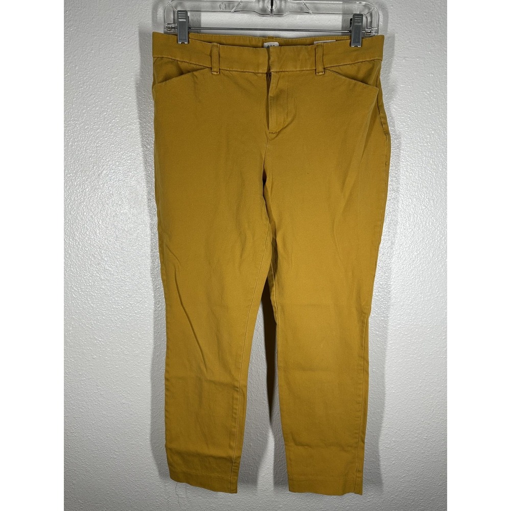 GAP Pants Womens 8 Mustard Yellow Signature Skinny‎ Ankle Stretch Chino Twill